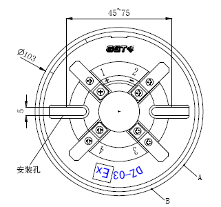 JTY-GM-GSTN9811(Ex)/T防爆點(diǎn)型光電感煙火災(zāi)探測(cè)器底座示意圖