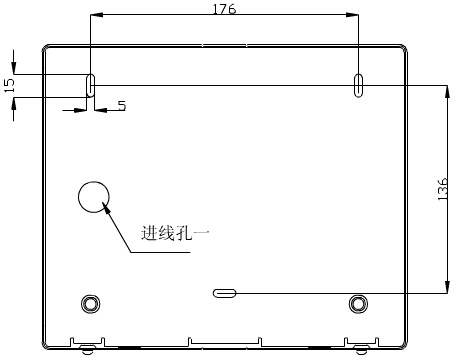 轉(zhuǎn)換開關(guān)采用壁掛式安裝，安裝孔位置和安裝孔距