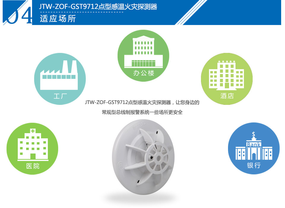 JTW-ZOF-GST9712點(diǎn)型感溫火災(zāi)探測器應(yīng)用場所