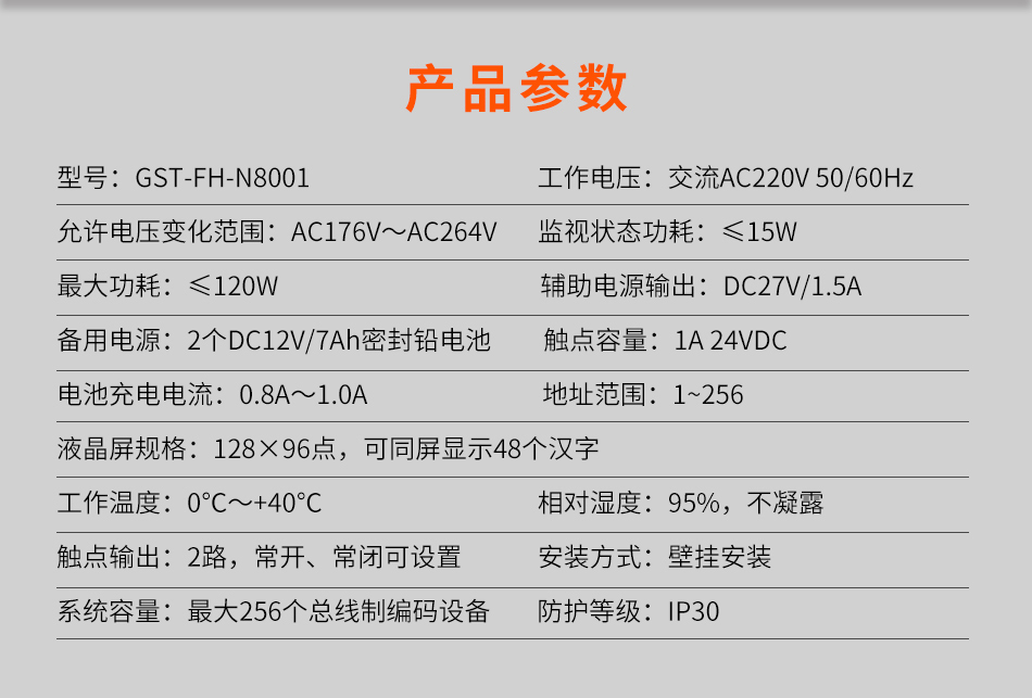 GST-FH-N8001防火門監(jiān)控器產(chǎn)品參數(shù)